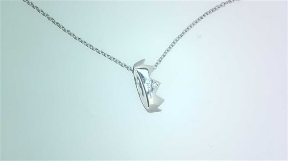 Collana Miluna Donna Miss Italia in Oro bianco Diamante 0.007 Ct CLD2216 CORONA - CLD2216 CORONA